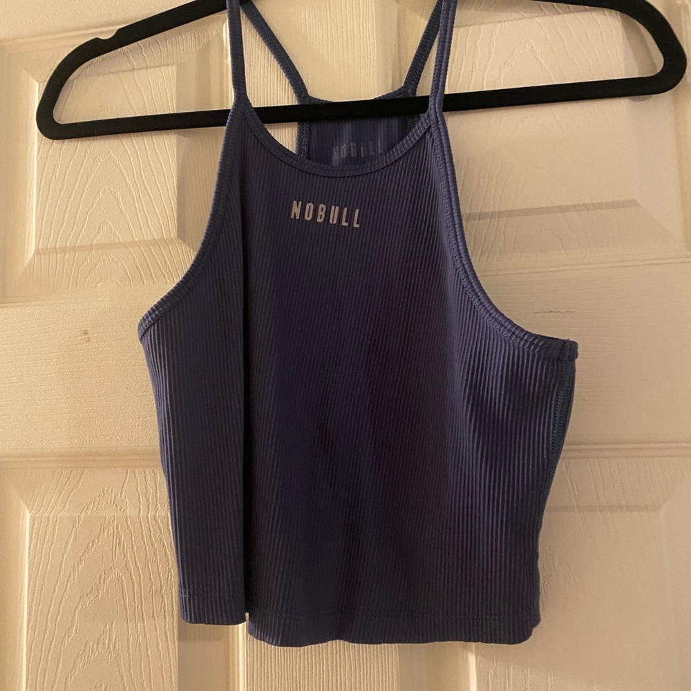 NOBULL Blue rubbed Crop Tank Top